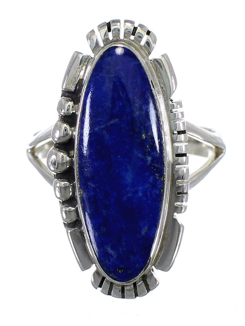 Lapis Southwestern Sterling Silver Ring Size 4-3/4 QX86678